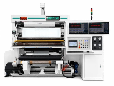 Máquina de rebobinamento de inspeção